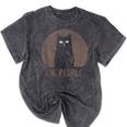 Ew People Introvert Cat Meow Cat Lover Men Women Kids Mineral Wash Tshirts Mineral Black