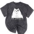 Ew People Introvert Sayings Sarcastic Cat Quote Mineral Wash Tshirts Mineral Black