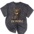 Ew People Moody Cat Sarcastic Introvert Artwork Mineral Wash Tshirts Mineral Black