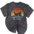 Ew People Retro Cat Cat Lover Introvert Mineral Wash Tshirts Mineral Black Ew People Retro Cat Cat Lover Introvert Mineral Wash Tshirts Mineral Black