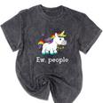 Ew People Unicorn Lover Introvert Rainbow Unicorn Mineral Wash Tshirts Mineral Black