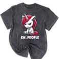 Ew People Unicorn Sarcastic Humor Introvert Mineral Wash Tshirts Mineral Black