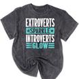Extroverts Sparkle Introverts Glow Introvert Mineral Wash Tshirts Mineral Black