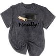 Finally I'm Graduate Graduation Mineral Wash Tshirts Mineral Black