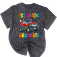 First Grade Graduation Monster Truck 1st Grade Graduate Mineral Wash Tshirts Mineral Black