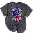 Fishing Runs In My Blood Introvert Hobby Antisocial Mineral Wash Tshirts Mineral Black