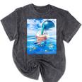 Frutiger Aero Aesthetic Tech Bubble Tea Boba Milktea Fishes Mineral Wash Tshirts Mineral Black
