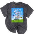 Frutiger Aero Aesthetic Tech Cherry Blossom Fishes Bubbles Raglan Baseball Tee Mineral Wash Tshirts Mineral Black