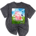 Frutiger Aero Aesthetic Tech Kawaii Strawberry Milk Fishes Mineral Wash Tshirts Mineral Black