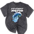 Frutiger Aero Splashy Dolphin Y2k Aesthetic Graphic Premium Mineral Wash Tshirts Mineral Black