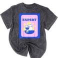 Fun Cute Introvert Cat Character With Wine Mineral Wash Tshirts Mineral Black