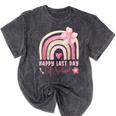 Fun Happy Last Day Of School Girl Student Graduation Rainbow Mineral Wash Tshirts Mineral Black
