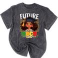 Future HBCU Grad Afro Girl College Graduation Kids Mineral Wash Tshirts Mineral Black