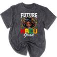 Future HBCU Grad Girl HBCU Toddler Kids Graduation Mineral Wash Tshirts Mineral Black