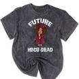 Future HBCU Grad Girl Wearing Graduation Gown Mineral Wash Tshirts Mineral Black