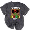 Future HBCU Grad HBCU Tomorrow Girl Graduation Kids Mineral Wash Tshirts Mineral Black