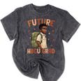 Future HBCU Grad History Month Graduation Boys Kids Mineral Wash Tshirts Mineral Black