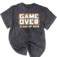 Game Over Class Of 2018 Graduation Shirt Mineral Wash Tshirts Mineral Black