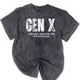 Gen X Caffeine Sarcasm 90s Nostalgia Men Women Graphic Mineral Wash Tshirts Mineral Black