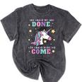 Girls 3rd Grade Graduation Magical Unicorn Mineral Wash Tshirts Mineral Black