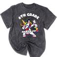 Girls Dabbing Unicorn 6th Sixth Grade Nailed It Graduation Mineral Wash Tshirts Mineral Black