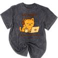 Go Away I'm Introverting Cozy Cat With Laptop And Coffee Mineral Wash Tshirts Mineral Black Go Away I'm Introverting Cozy Cat With Laptop And Coffee Mineral Wash Tshirts Mineral Black