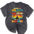 Goodbye 2nd Grade Graduation To 3rd Grade Hello Summer Kids Mineral Wash Tshirts Mineral Black