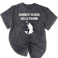 Goodbye School Hello Fishing Graduation T-Shirt Mineral Wash Tshirts Mineral Black