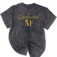 Grad T Shirt For Women Graduated AF Graduation GIft Mineral Wash Tshirts Mineral Black