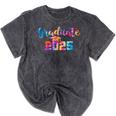 Graduate 2025 Tie Dye Graduation 2025 Class Of 2025 Senior Mineral Wash Tshirts Mineral Black
