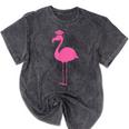 Graduate Cute Pink Flamingo Graduation Mineral Wash Tshirts Mineral Black