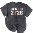 Graduate Senior Class Of 2026 Graduation American Football Mineral Wash Tshirts Mineral Black