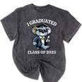 I Graduated Graduate Class Of 2025 Koala Graduation Mineral Wash Tshirts Mineral Black