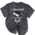 I Graduated Life Is Gonna Be Easy Now Right Graduation Mineral Wash Tshirts Mineral Black