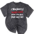 I Graduated Middle School Graduation Mineral Wash Tshirts Mineral Black