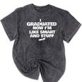 I Graduated Smart And Stuff Funny Graduation Shirt Mineral Wash Tshirts Mineral Black