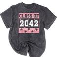 Graduating Class Of 2042 First Day Of School 2042 Graduation Mineral Wash Tshirts Mineral Black