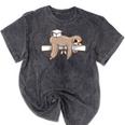 Graduation 2022 PhD Sloth Bachelor Master School Doctor Mineral Wash Tshirts Mineral Black