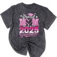 Graduation 2025 Proud Mom Of 2025 Graduate Floral Women Mineral Wash Tshirts Mineral Black