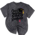 Graduation 2025 Senior 2025 Class Of 2025 Graduate Mineral Wash Tshirts Mineral Black
