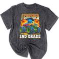 Graduation 2nd Grade Monster Truck Boys I Crushed Grad Mineral Wash Tshirts Mineral Black