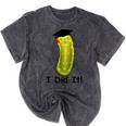 Graduation Cap Wearing Big Dill Pickle I Did It Graduate Fun Mineral Wash Tshirts Mineral Black