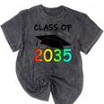 Graduation Class Of 2035 Hand Prints Space Pre-K -12th Grade Mineral Wash Tshirts Mineral Black