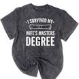 Graduation Day Husband I Survived My Wifes Masters Degree Mineral Wash Tshirts Mineral Black