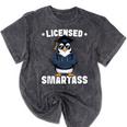 Graduation Penguin Licensed Smartass Graduate Mineral Wash Tshirts Mineral Black