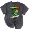 Graduation Preschool Dinosaur T Rex Crushed It Boys Grad Mineral Wash Tshirts Mineral Black