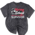 Graduation Shirt For Nurses Nursing School Survivor Tee Mineral Wash Tshirts Mineral Black