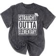 Graduation Shirt Straight Outta Elementary Mineral Wash Tshirts Mineral Black