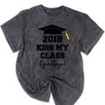 Graduation T Shirt Kiss My Class 2018 Goodbye Mineral Wash Tshirts Mineral Black
