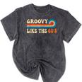 Groovy Like The 60s Aesthetic Nostalgia 1960's Retro Mineral Wash Tshirts Mineral Black